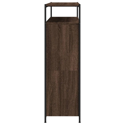 Skoskåp med 4 flip-lådor brun ek 100x34x112 cm