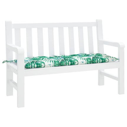 Bänkdyna för trädgården bladmönster 120x50x7cm oxfordtyg