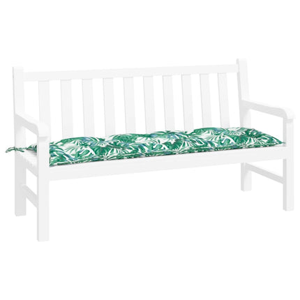 Bänkdyna för trädgården bladmönster 150x50x7 cm oxfordtyg