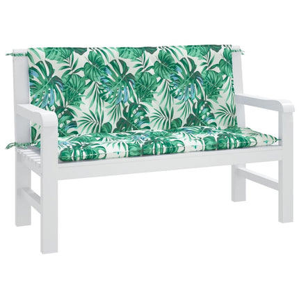 Bänkdynor för trädgården 2st bladmönster 120x50x7cm oxfordtyg