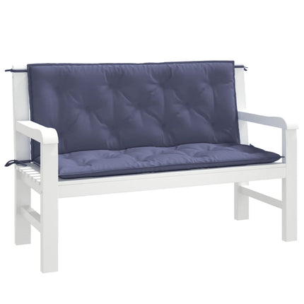 Bänkdynor för trädgården 2st marinblå 120x50x7cm oxfordtyg
