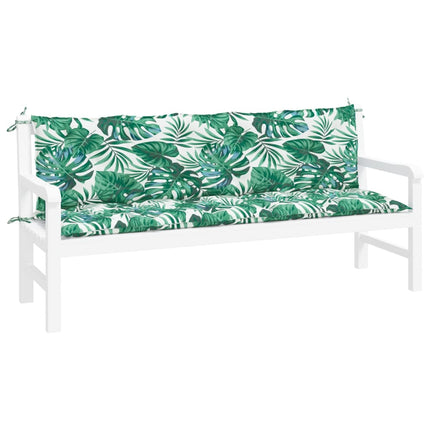 Bänkdynor för trädgården 2st bladmönster 180x50x7cm oxfordtyg