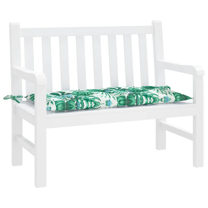 Bänkdyna för trädgården bladmönster 110x50x7cm oxfordtyg