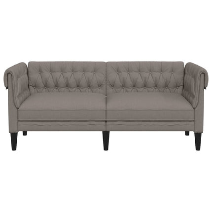 Chesterfieldsoffa 2-sits taupe tyg