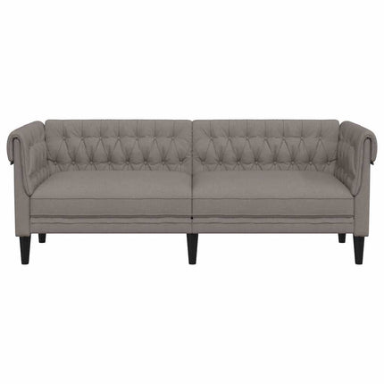 Chesterfieldsoffa 3-sits taupe tyg