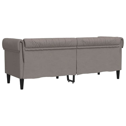 Chesterfieldsoffa 3-sits taupe tyg