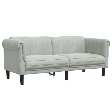 Soffa 2-sits ljusgrå sammet