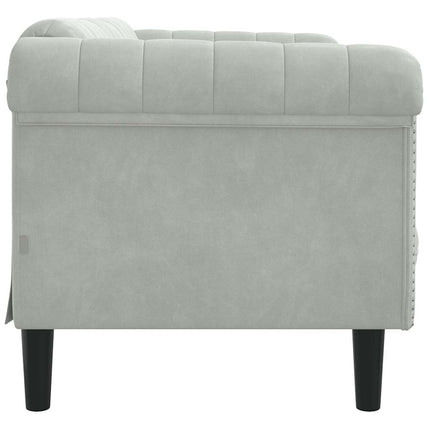 Soffa 2-sits ljusgrå sammet