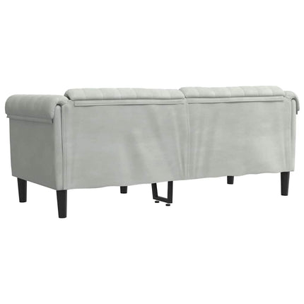 Soffa 2-sits ljusgrå sammet