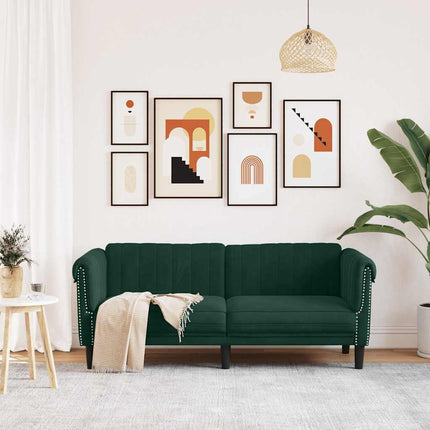 Soffa 2-sits mörkgrön sammet