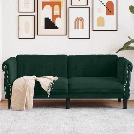 Soffa 2-sits mörkgrön sammet