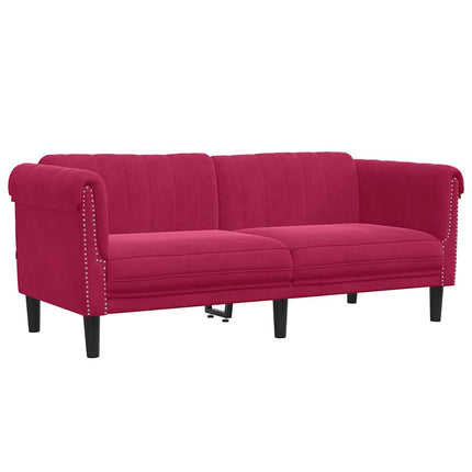 Soffa 2-sits vinröd sammet