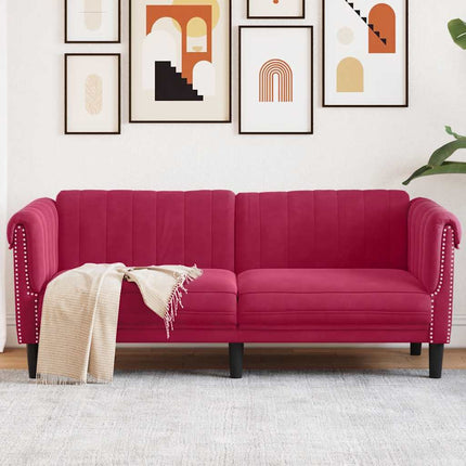 Soffa 2-sits vinröd sammet