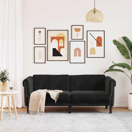 Soffa 2-sits svart sammet