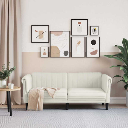 Soffa 2-sits gräddvit sammet