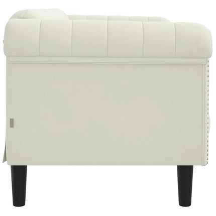 Soffa 2-sits gräddvit sammet