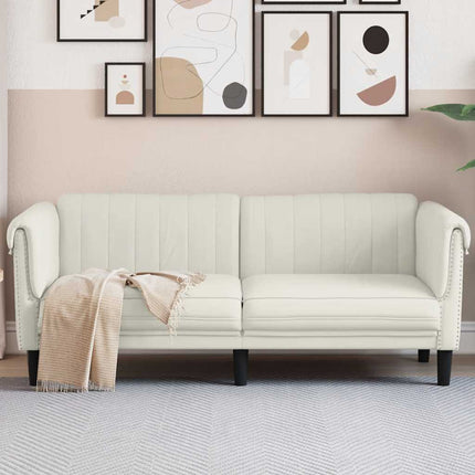 Soffa 2-sits gräddvit sammet
