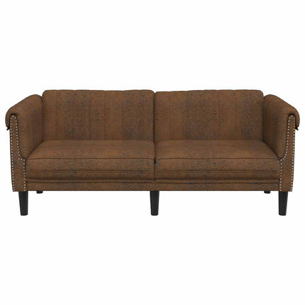 Soffa 2-sits brun konstmocka