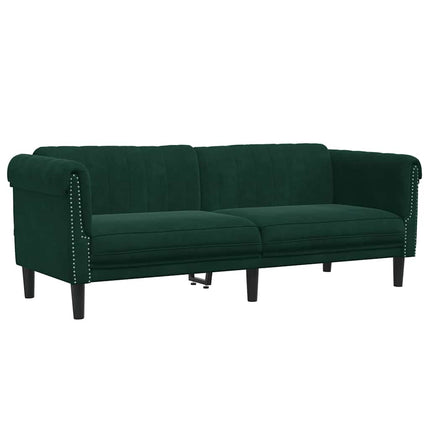 Soffa 3-sits mörkgrön sammet