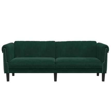 Soffa 3-sits mörkgrön sammet