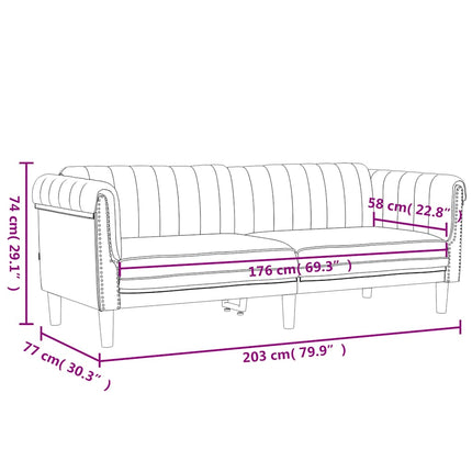 Soffa 3-sits mörkgrön sammet