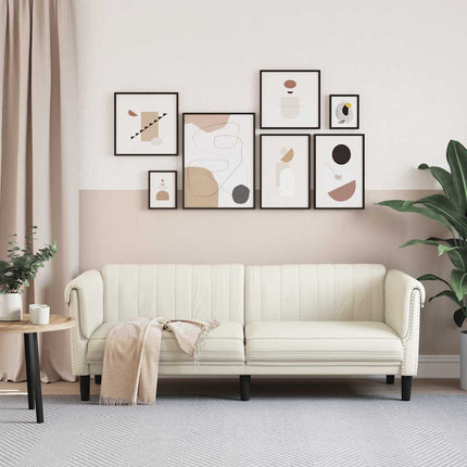Soffa 3-sits gräddvit sammet