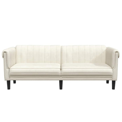 Soffa 3-sits gräddvit sammet