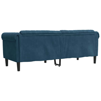 Soffa 3-sits blå sammet