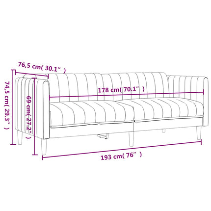 Soffa 3-sits svart tyg