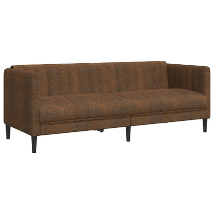 Soffa 3-sits brun konstmocka