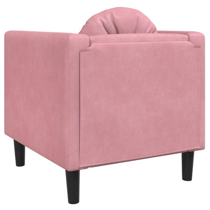 Fåtölj med dyna rosa sammet