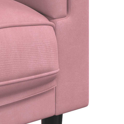 Fåtölj med dyna rosa sammet