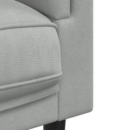 Soffa med kuddar 2-sits ljusgrå sammet