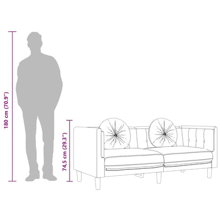 Soffa med kuddar 2-sits mörkgrön sammet