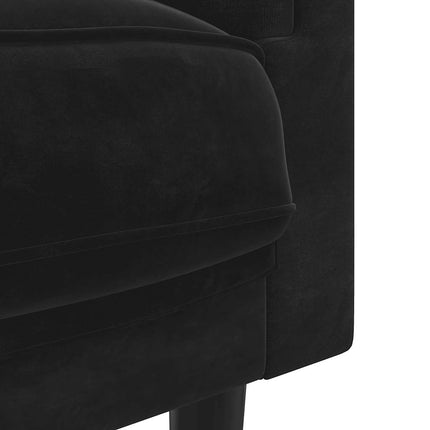 Soffa med kuddar 2-sits svart sammet