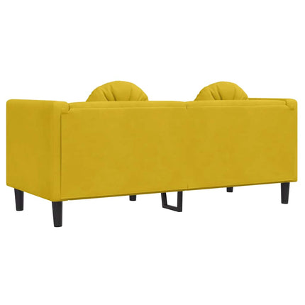 Soffa med kuddar 2-sits gul sammet
