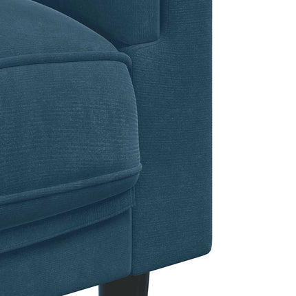 Soffa med kuddar 2-sits blå sammet