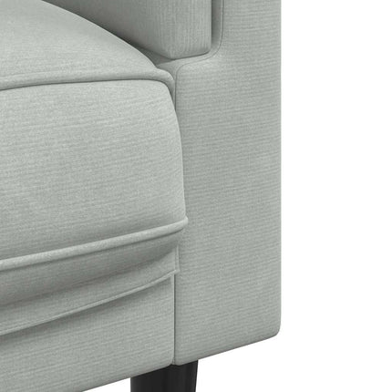 Soffa med kuddar 3-sits ljusgrå sammet