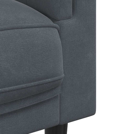 Soffa med kuddar 3-sits mörkgrå sammet