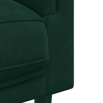 Soffa med kuddar 3-sits mörkgrön sammet