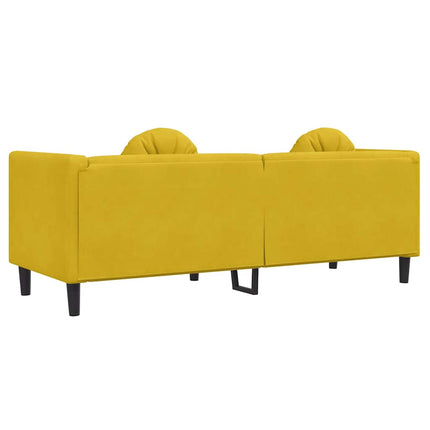 Soffa med kuddar 3-sits gul sammet