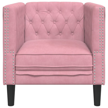Chesterfieldfåtölj rosa sammet