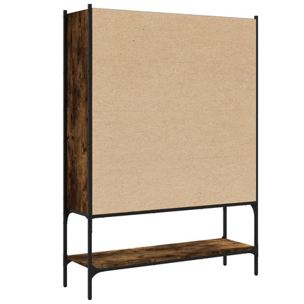 Bokhylla rökfärgad ek 102x30x141,5 cm konstruerat trä
