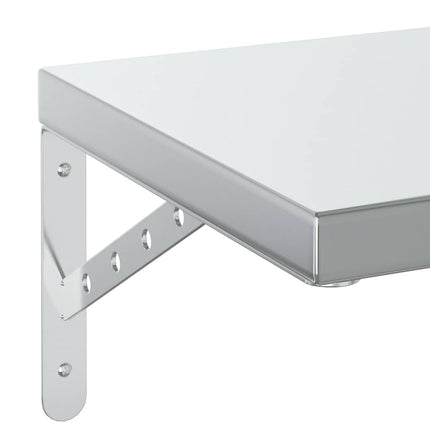 Vägghyllor 2 st 100x30 cm silver rostfritt stål