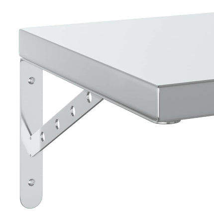 Vägghyllor 2 st 50x30 cm silver rostfritt stål