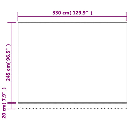 Markisväv röd och vit randig 3,5x2,5 m