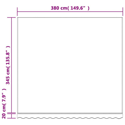 Ersättningstyg för markis röd och vit 4x3,5 m polyester