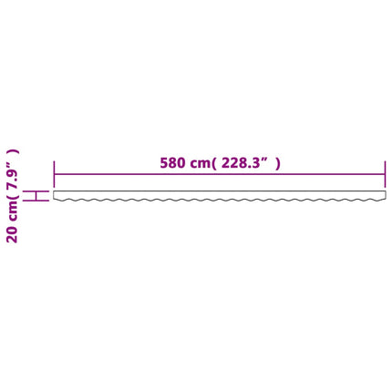 Markisvolang antracit och vit randig 6 m