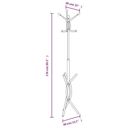 Klädställning svart 176 cm pulverlackerat järn