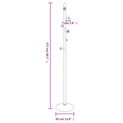 Klädhängare svart 177 cm pulverlackerat järn